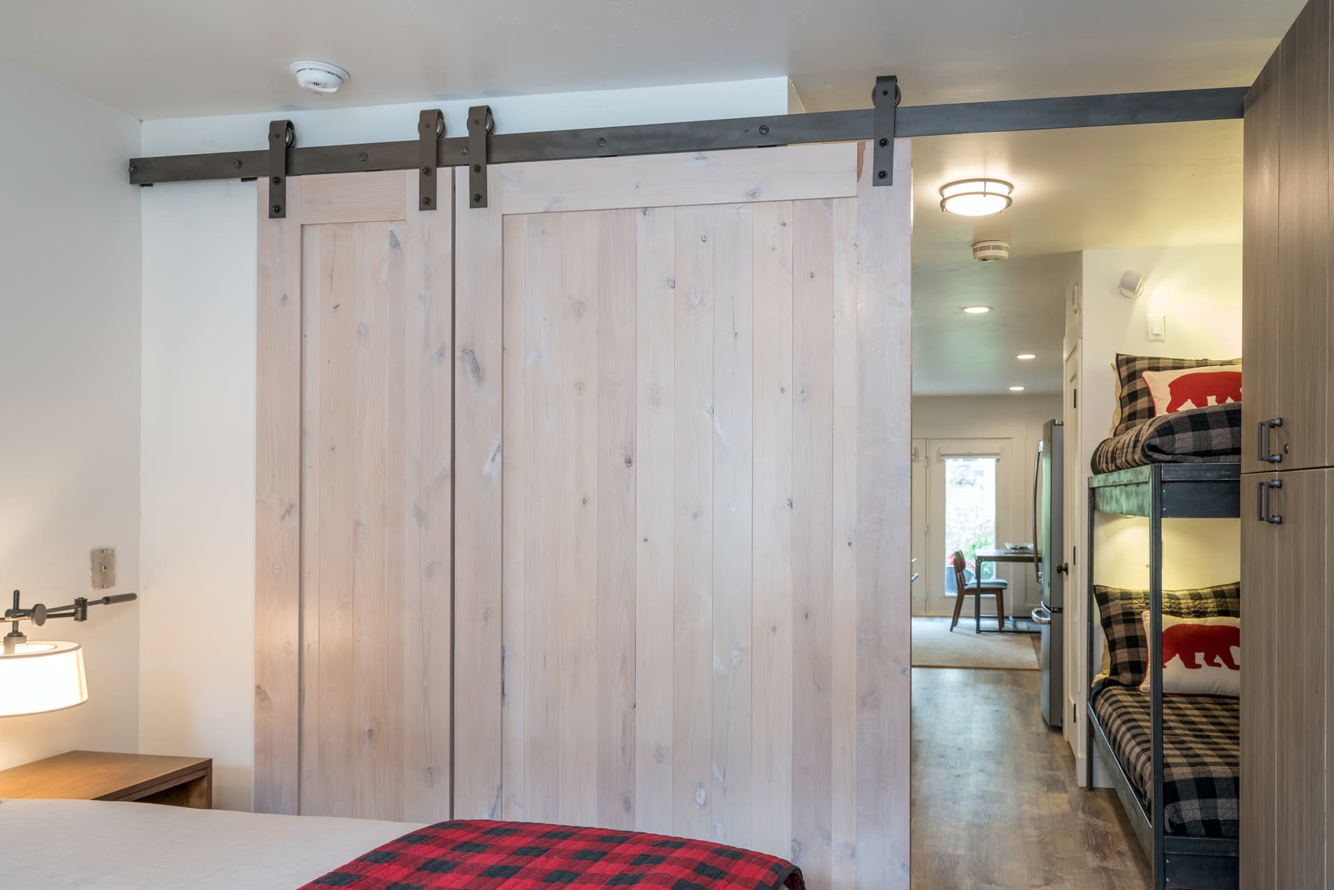 Sliding walls to close off primary bedroom