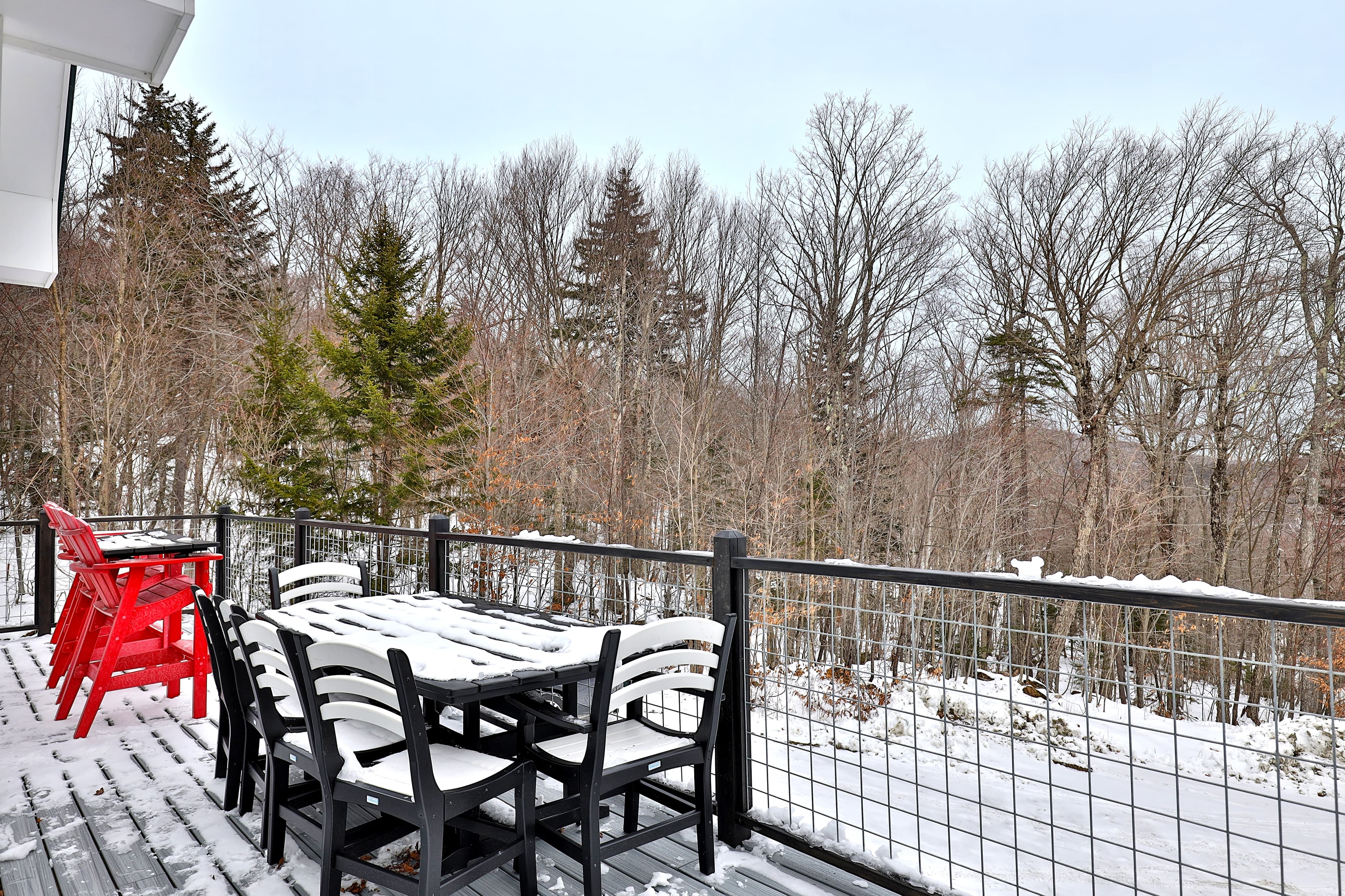 Sit outside and breathe in fresh mountain air no matter what season you stay with us.