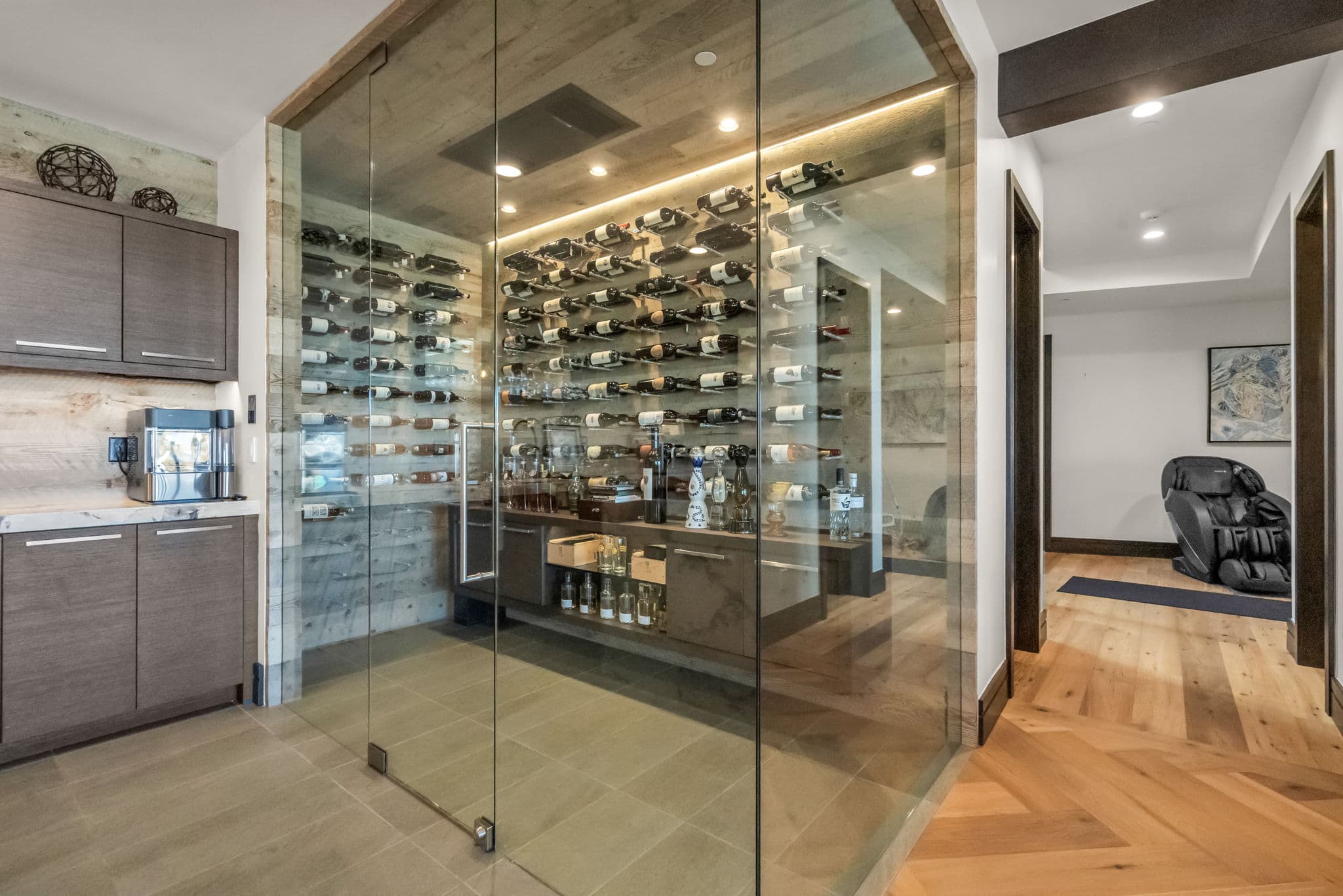 Glass Wine Room next to the Kitchen