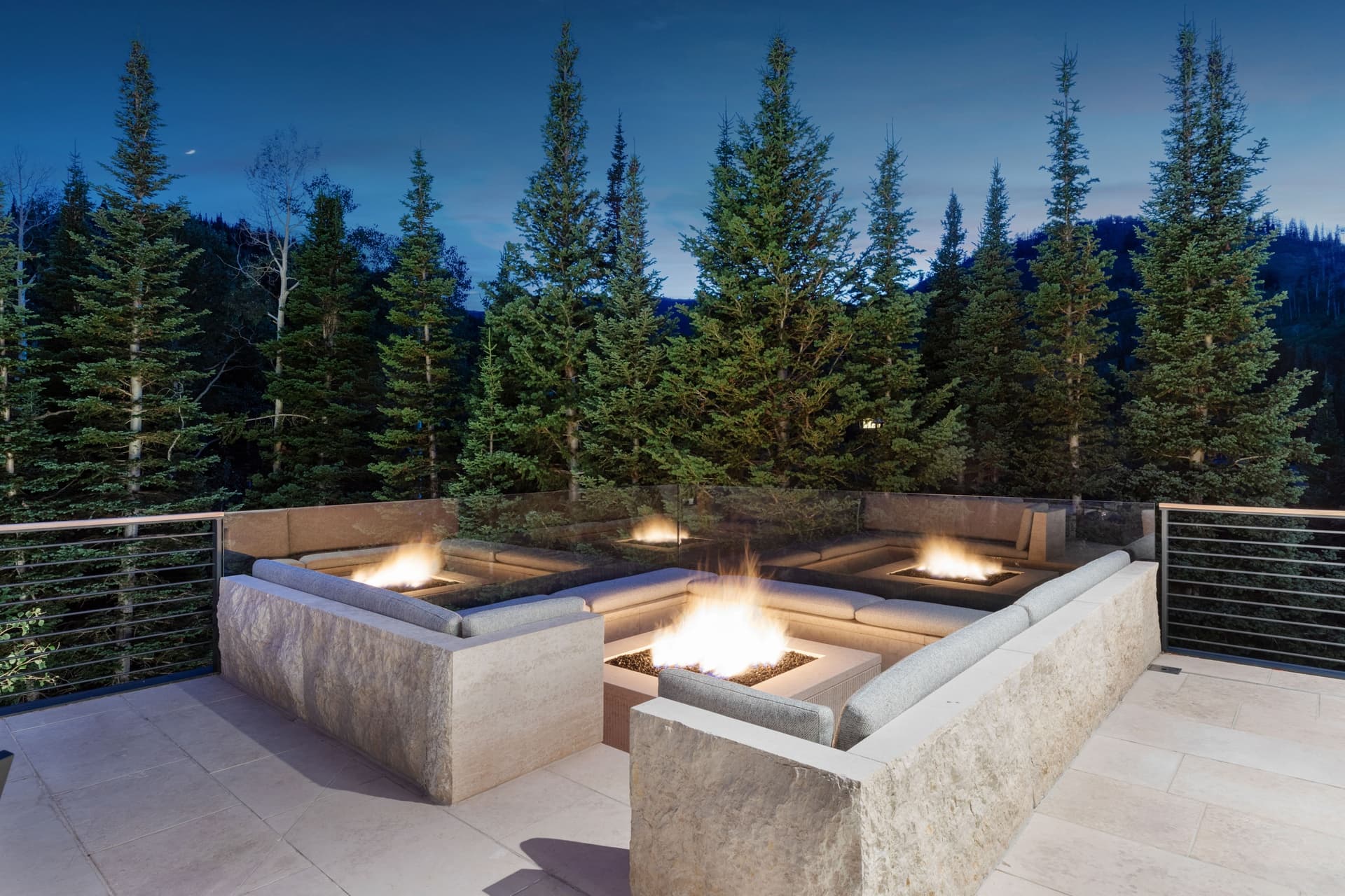 Our Luxury Park City Vacation Rental Features a Fire Pit Lounge and Mountain Views.