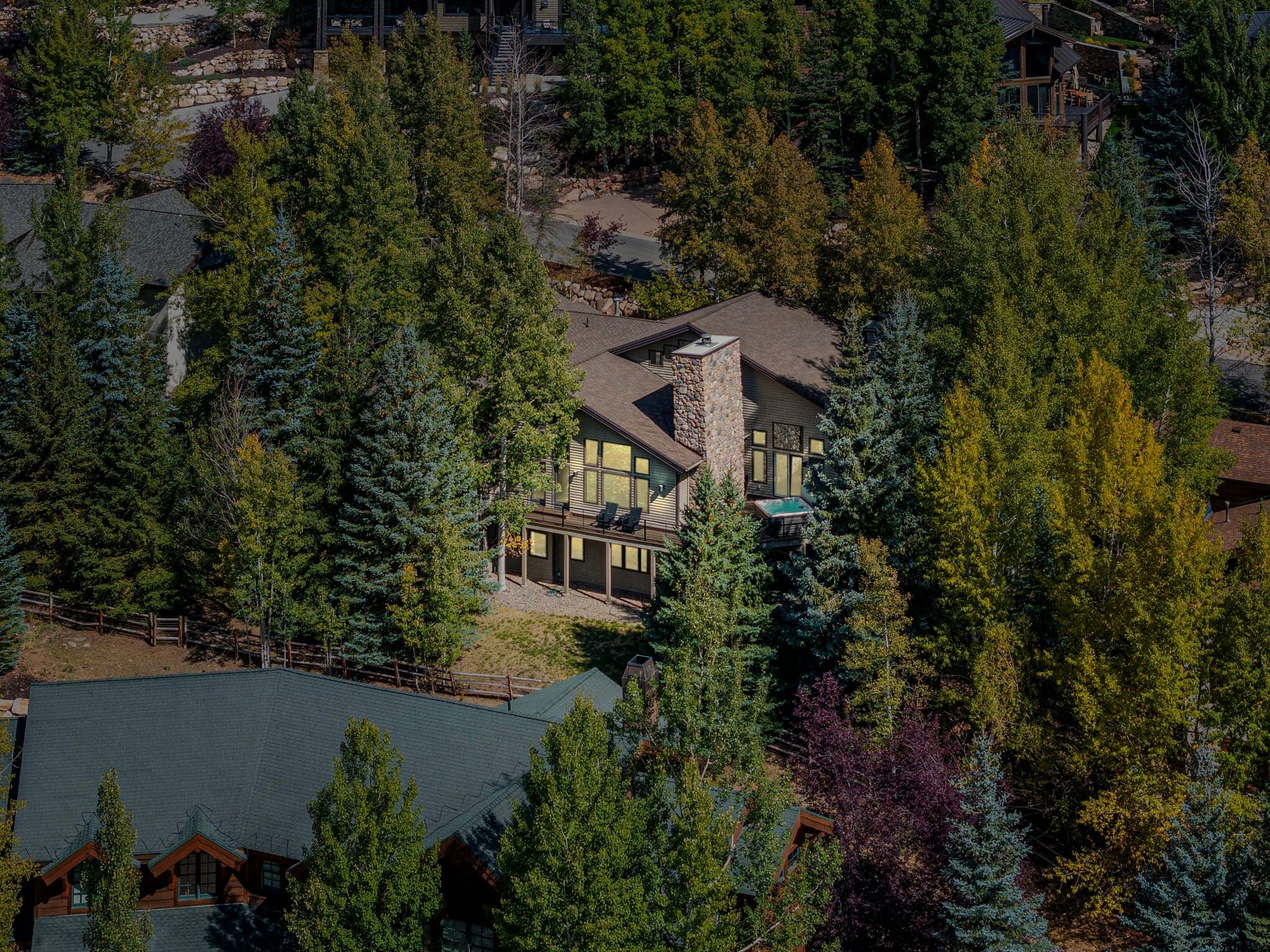 Large Wooded Landscaping and Exterior of One of Our Luxury Park City Vacation Rentals.