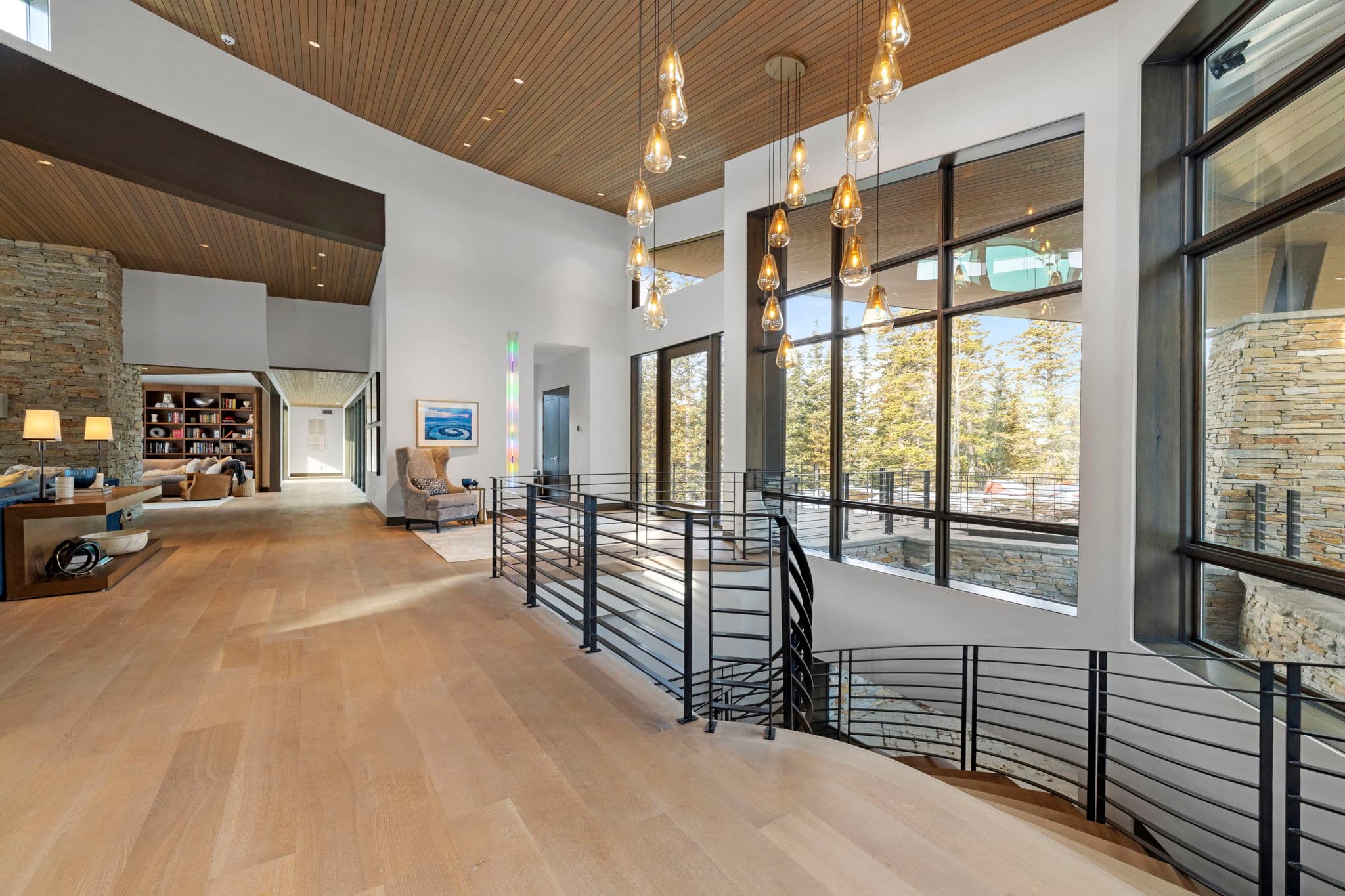 A view of the upper level hallway.