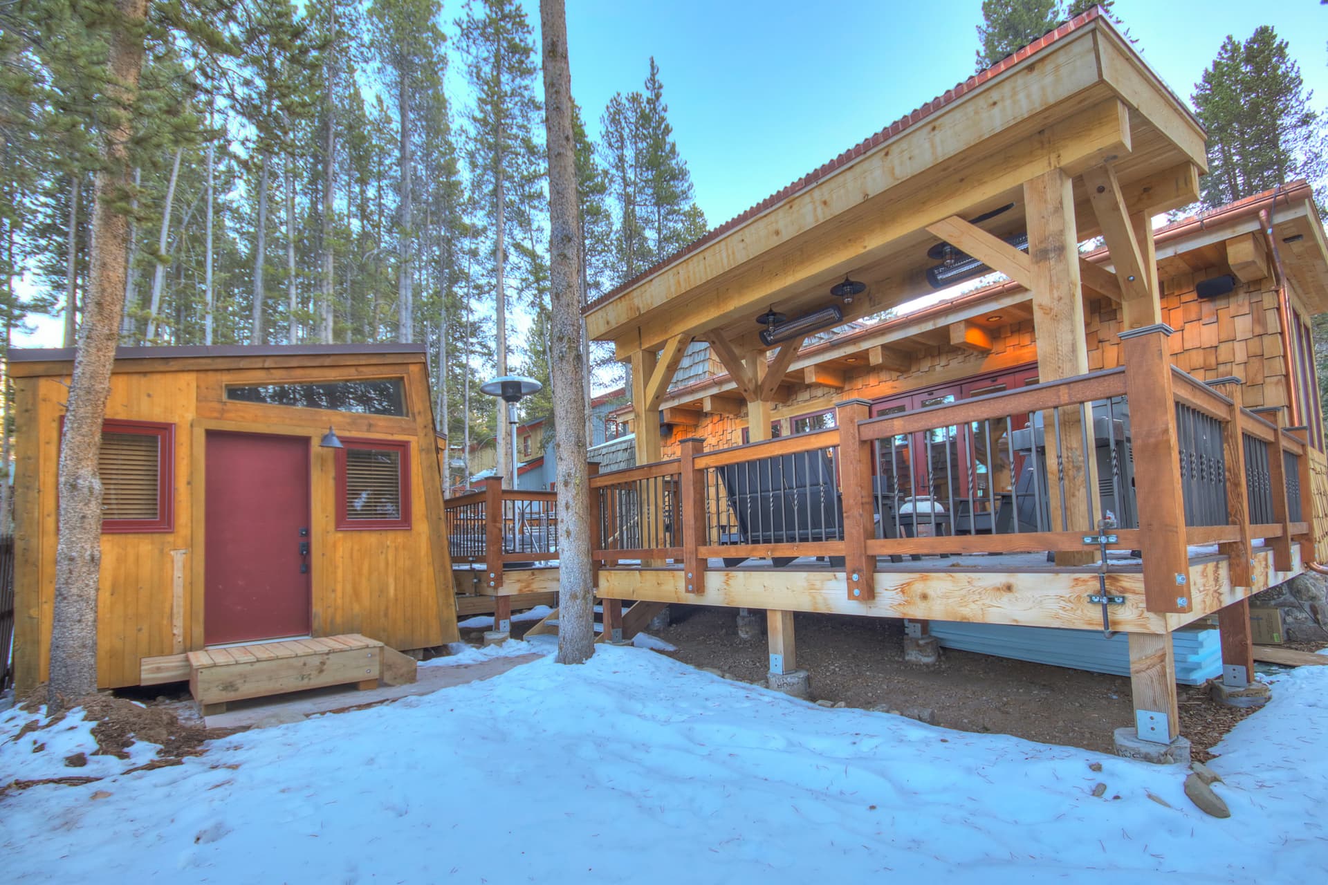 View of cozy bungalow with Queen-size bed, two Twins and flat screen TV - Arrow Darrow Breckenridge Vacation Rental