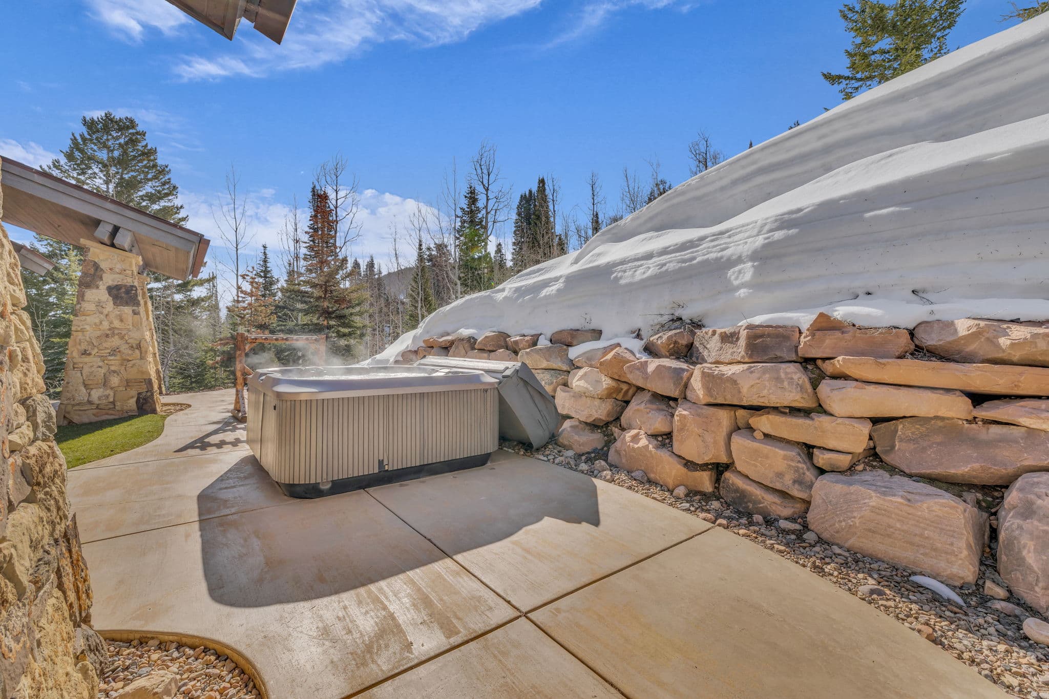 view of hot tub