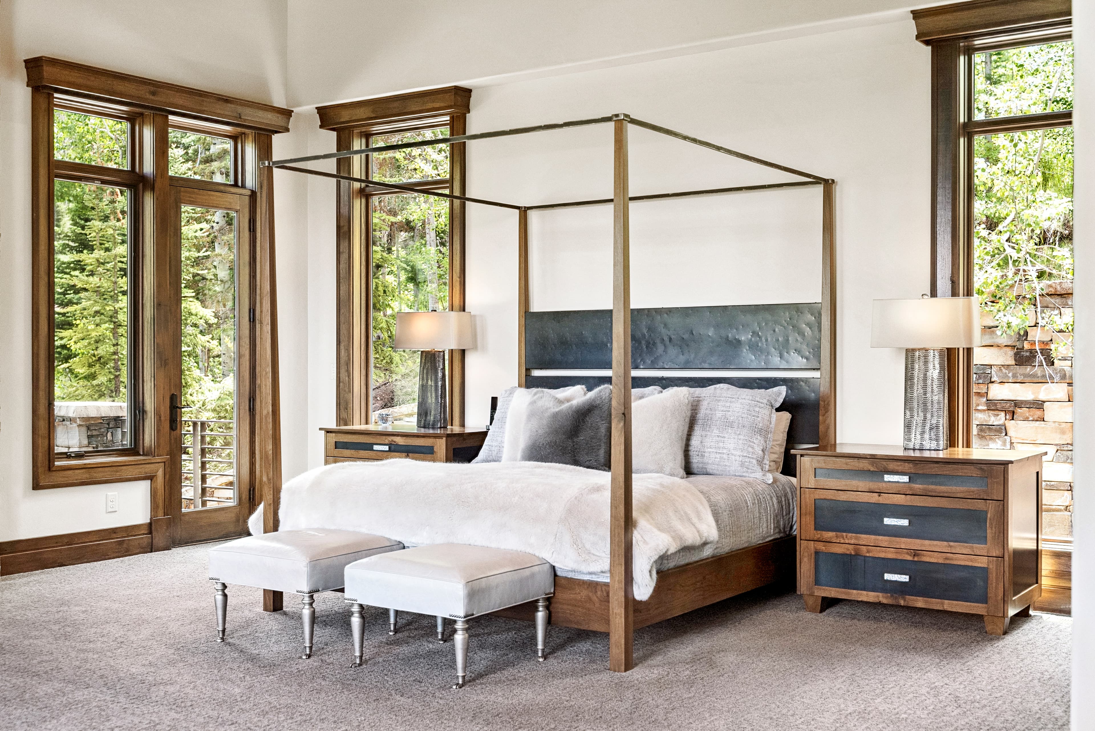stunning bedroom at grandview with four post bed and luxurious bedding