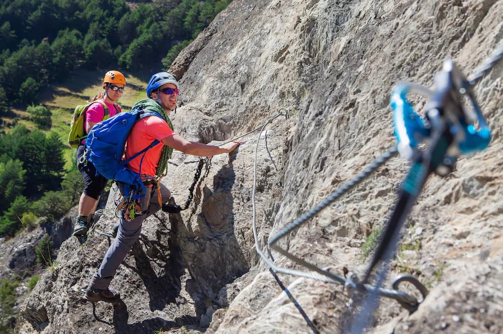 Outdoor rock climbing