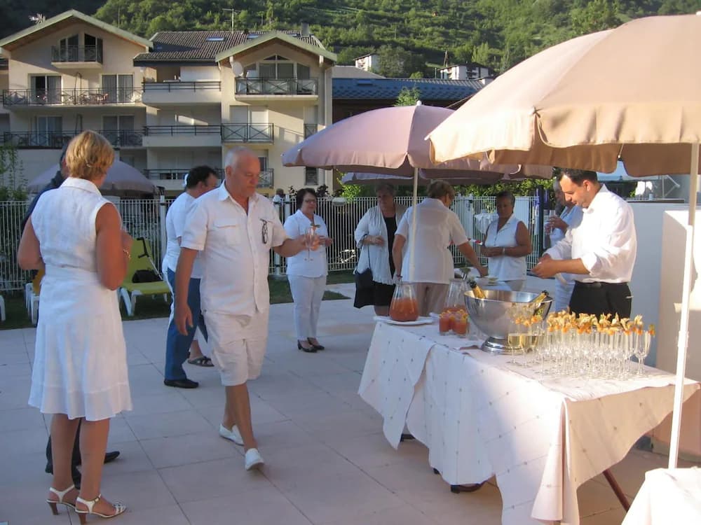 Outdoor banquet area