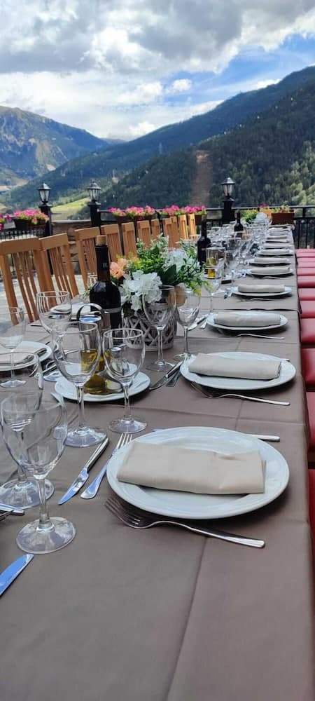 Outdoor banquet area